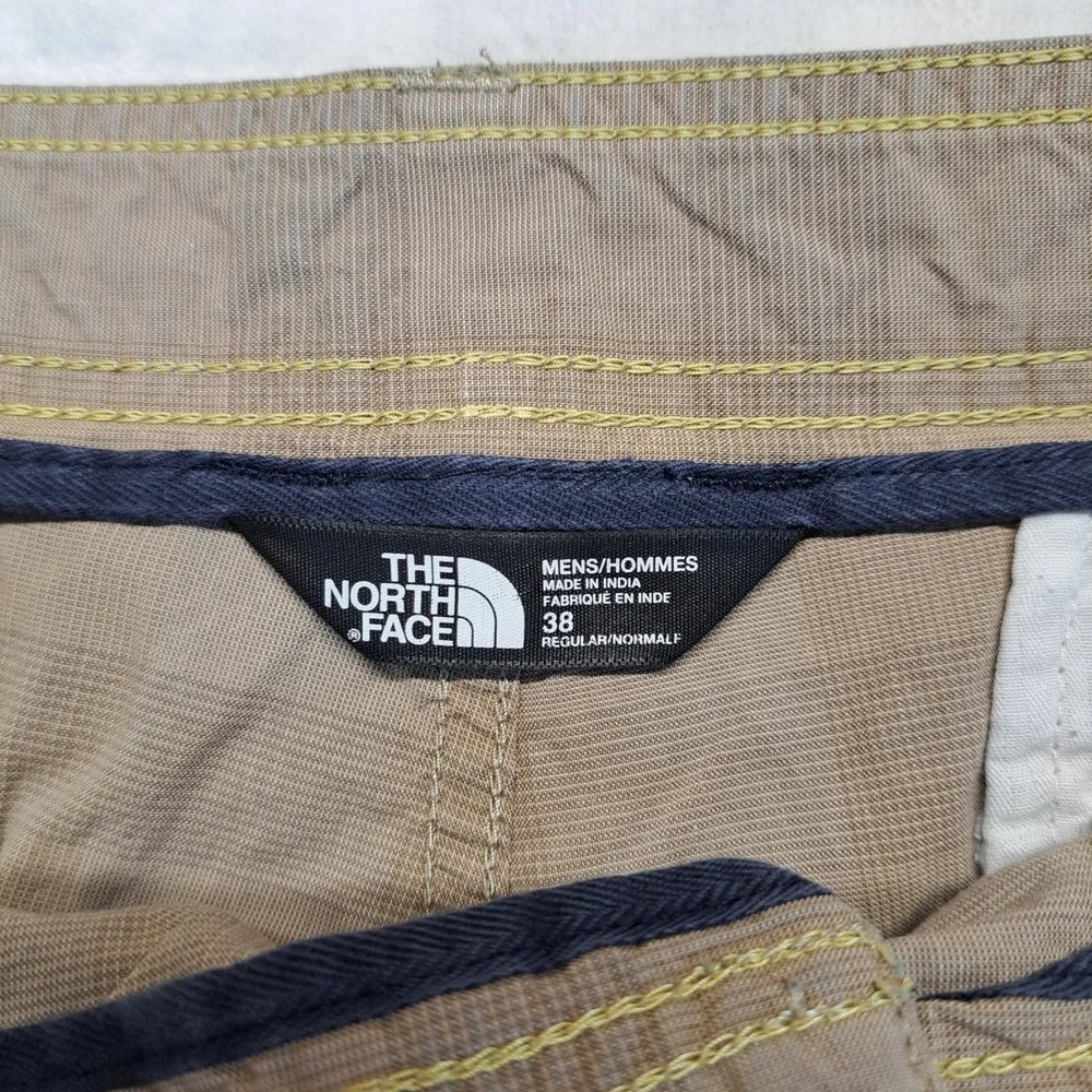 The North Face Shorts Mens 38 Khaki Tan Good Plaid Hiking Outdoor Cargo Utility